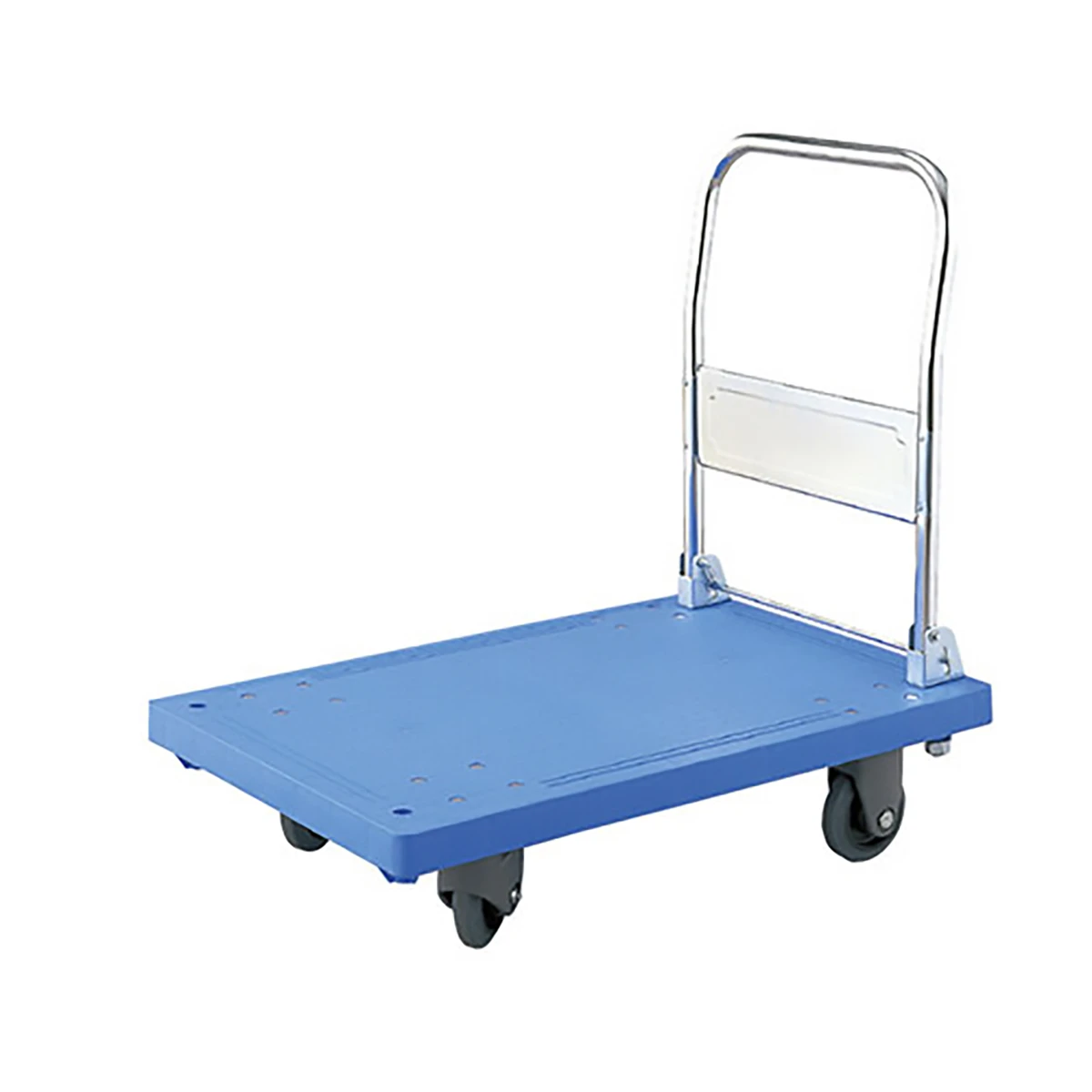 四輪台車 プラスチック 300kg ハンドル折りたたみ式 静音タイプ