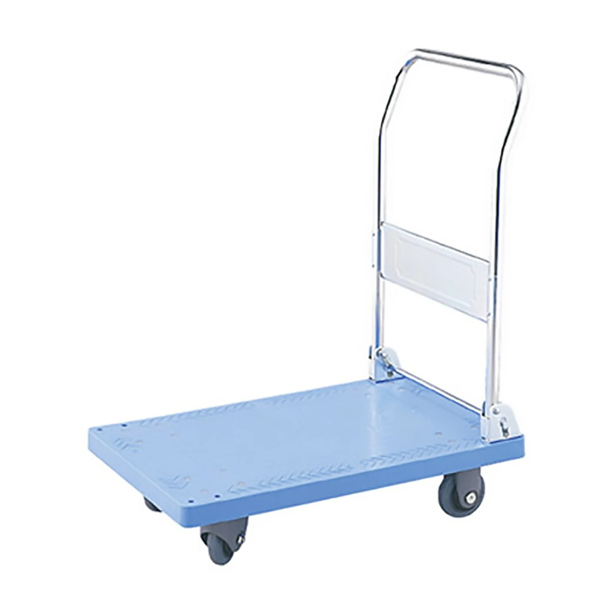 四輪台車 プラスチック 150kg ハンドル折りたたみ式 足踏み式ストッパー付 静音タイプ