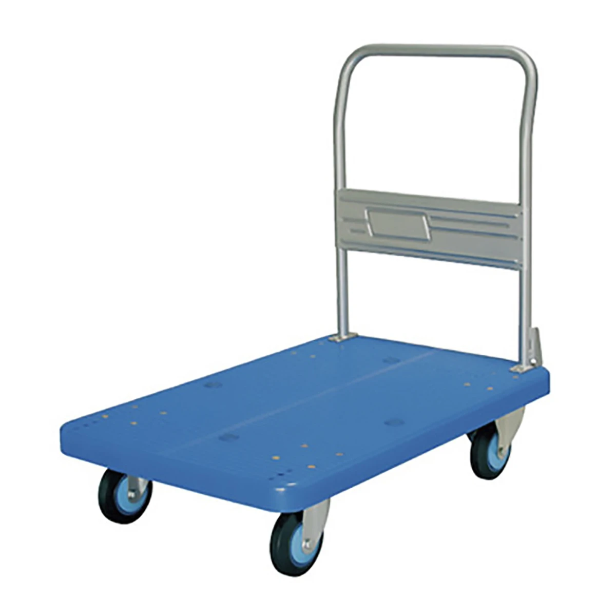 四輪台車 プラスチック 300kg ハンドル固定式 足踏み式ストッパー付