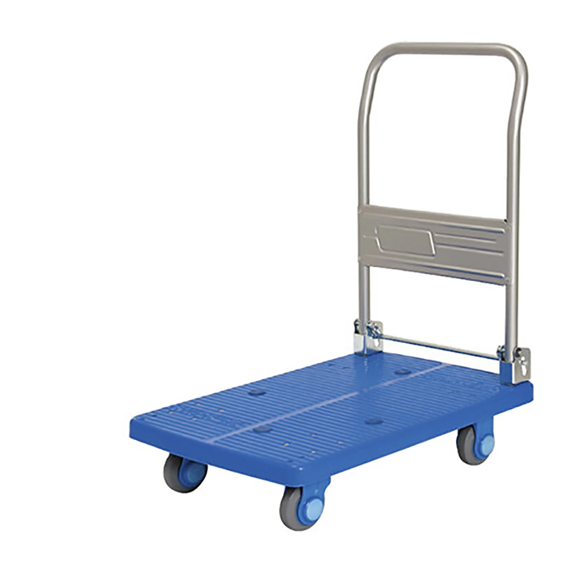 四輪台車 プラスチック 150kg ハンドル折りたたみ式 静音タイプ