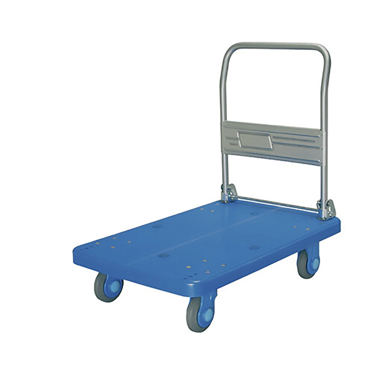 四輪台車 プラスチック 300kg ハンドル折りたたみ式 静音タイプ