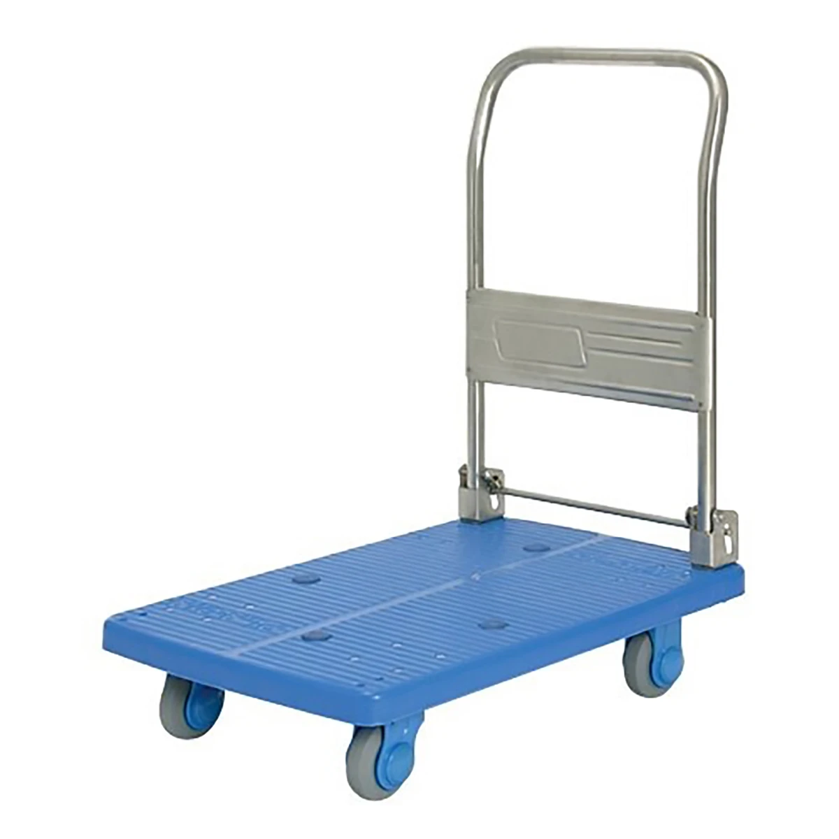 四輪台車 プラスチック 150kg ハンドル折りたたみ式 静音タイプ