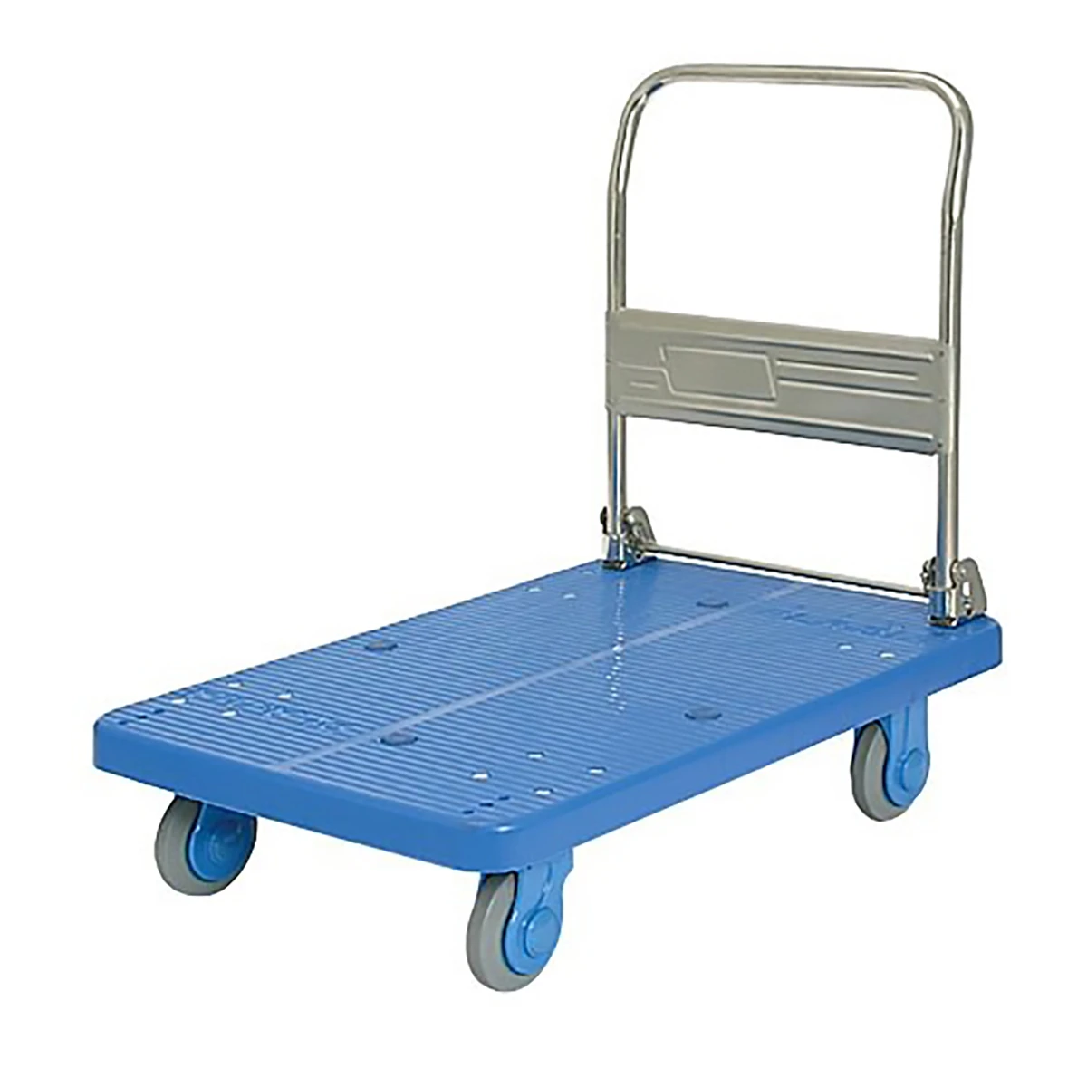 四輪台車 プラスチック 300kg ハンドル折りたたみ式 静音タイプ