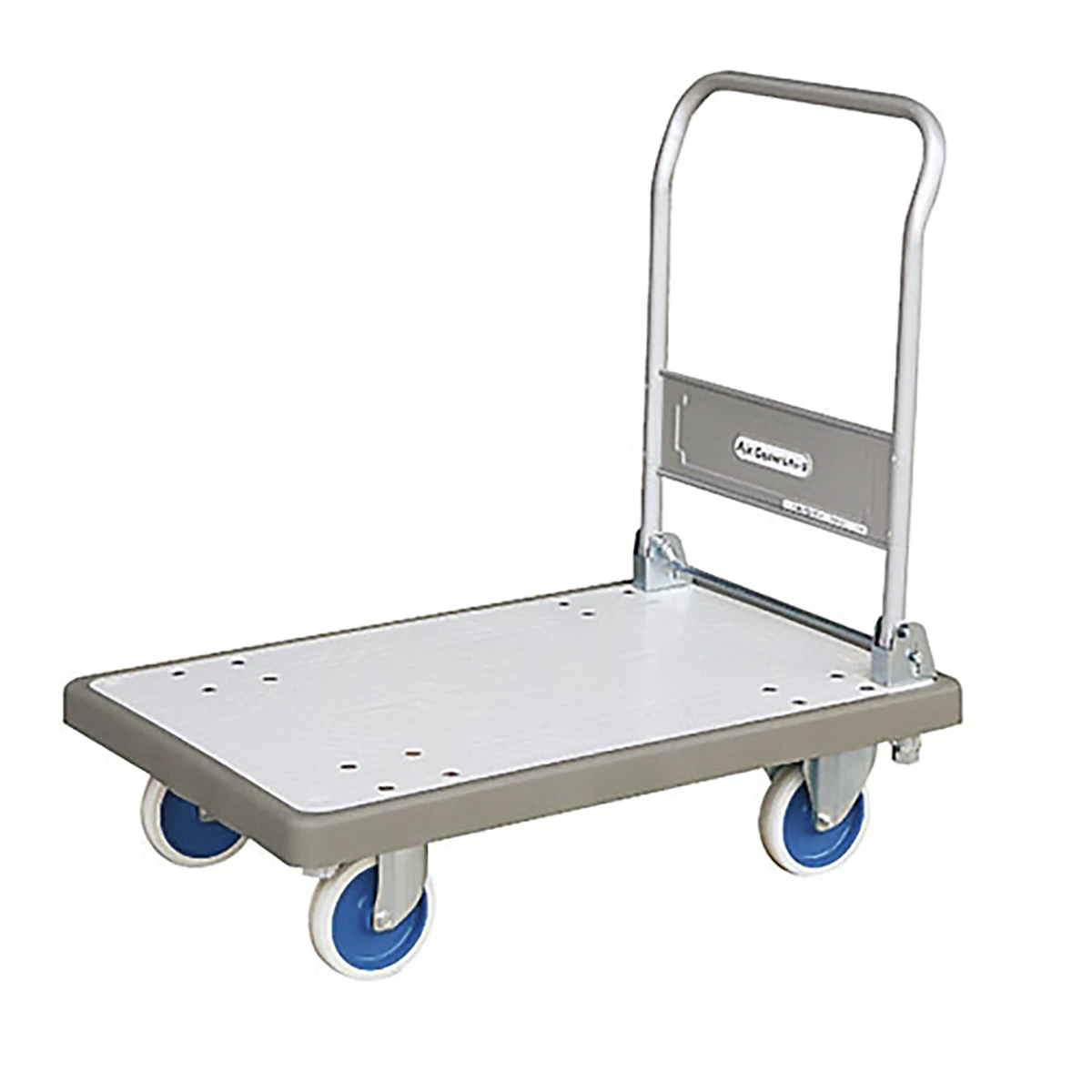 四輪台車 プラスチック 300kg ハンドル折りたたみ式 静音タイプ