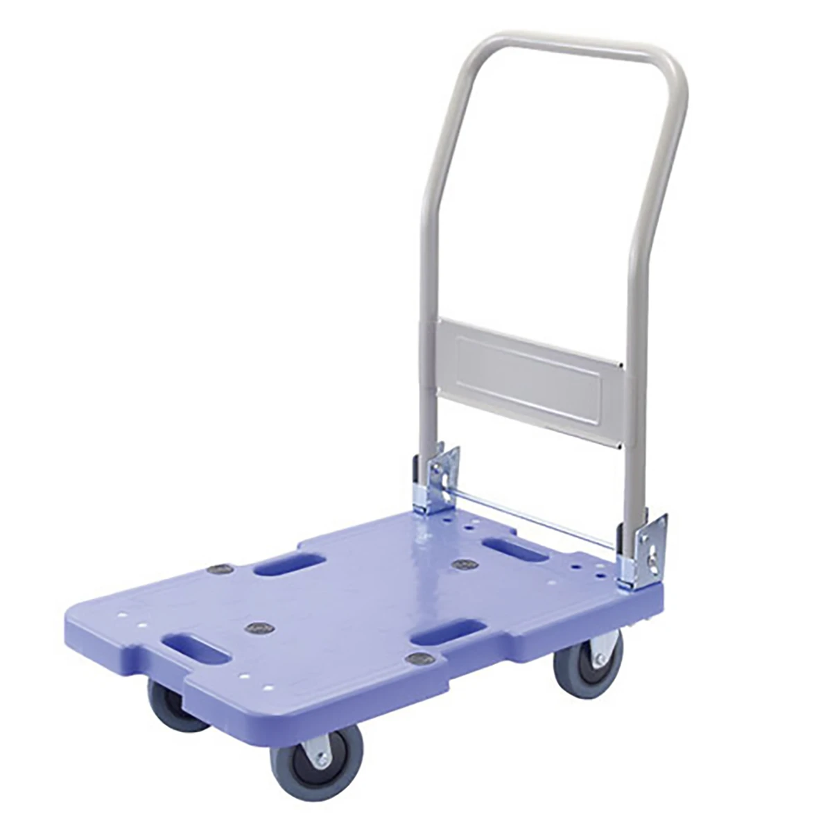 四輪台車 プラスチック 120kg ハンドル折りたたみ式 静音タイプ