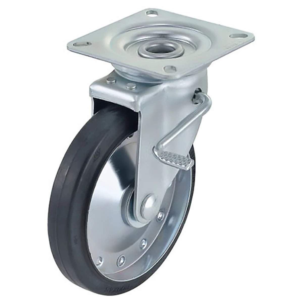キャスター 台車用 ベアリング入 φ200mm 耐荷重255kg 自在輪・ストッパー付
