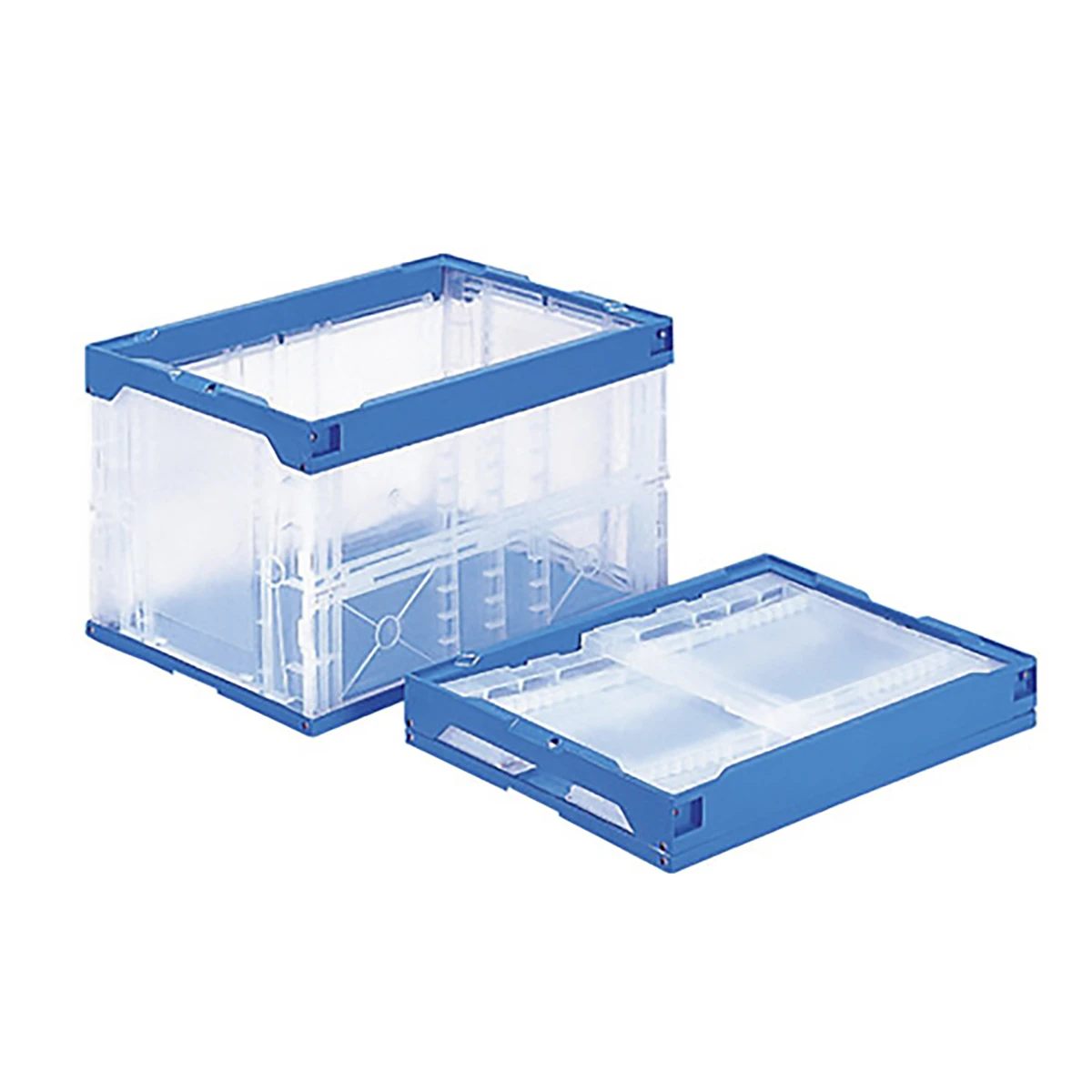 コンテナー 折りたたみ式 フタ無 透明 5ヶセット