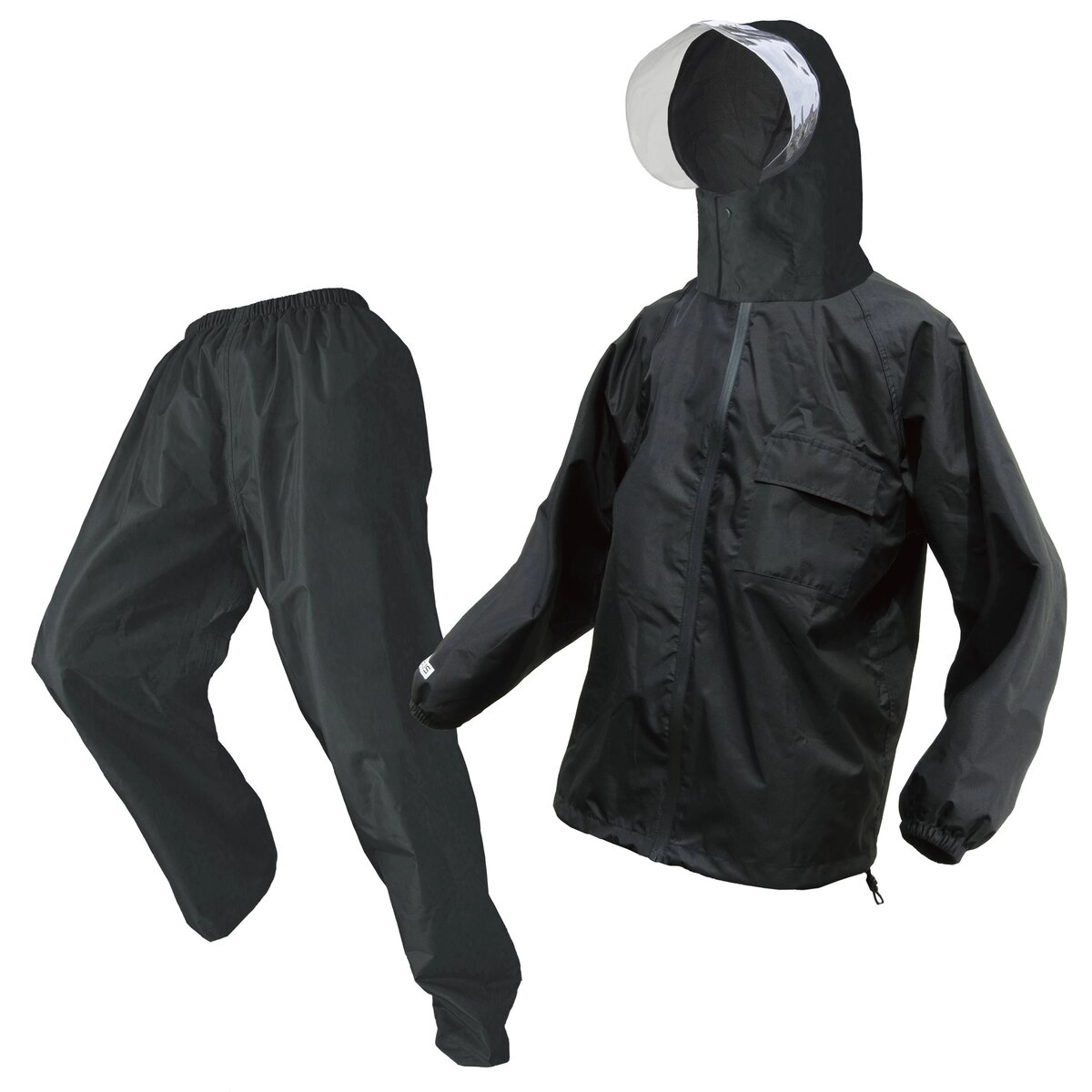 超軽量透湿防水レインスーツ ブラック M