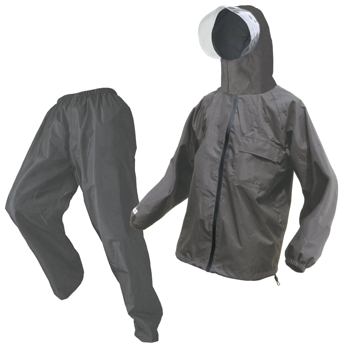 超軽量透湿防水レインスーツ 杢グレー L