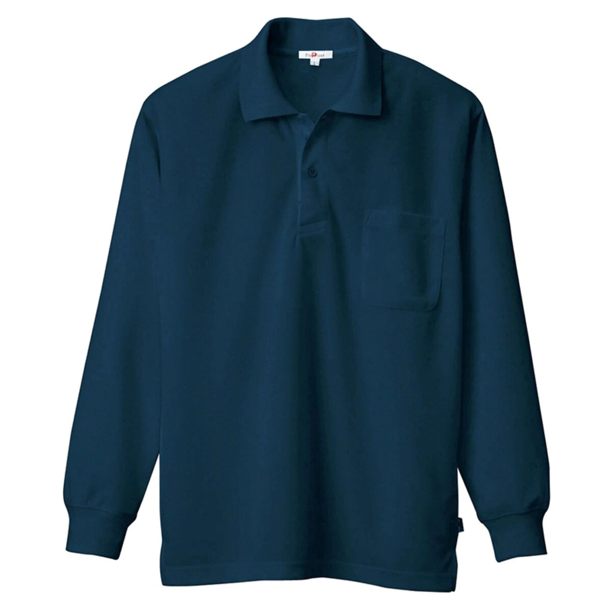 吸汗速乾長袖ポロシャツ ネイビー M